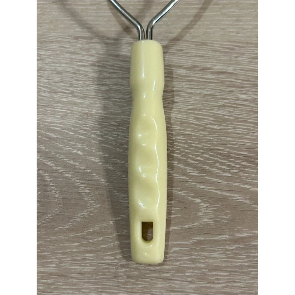 Vintage Cream Handle Stainless Steel Potato Masher - Unbranded